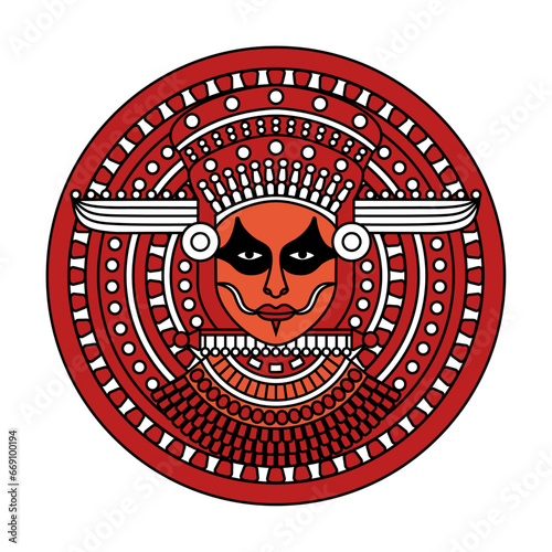 Theyyam Face Vector Illustration