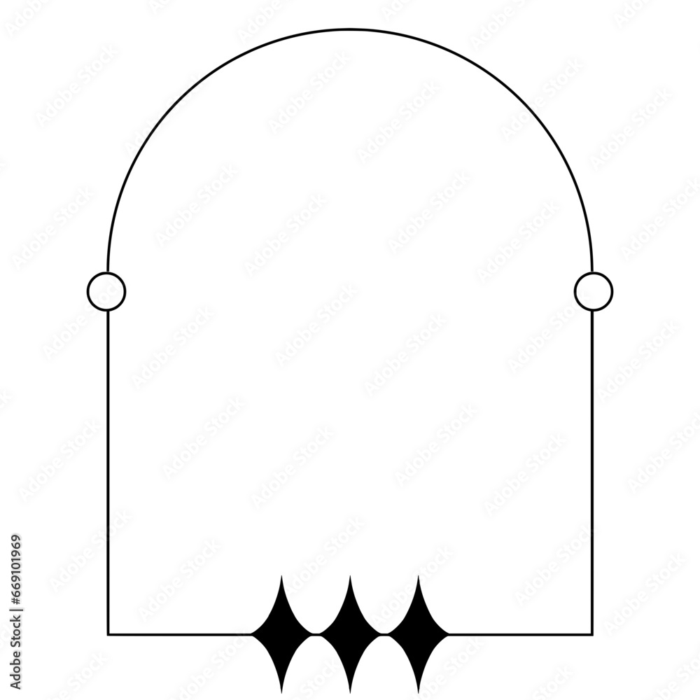 Modern minimalist y2k aesthetic line element trendy linear frame with stars, geometric form. Arch frame with sparkle for social media or poster design, simple decorative boho style border vector Modern minimalist y2k aesthetic line element trendy linear frame with stars, geometric form. Arch frame with sparkle for social media or poster design, simple decorative boho style border vector
