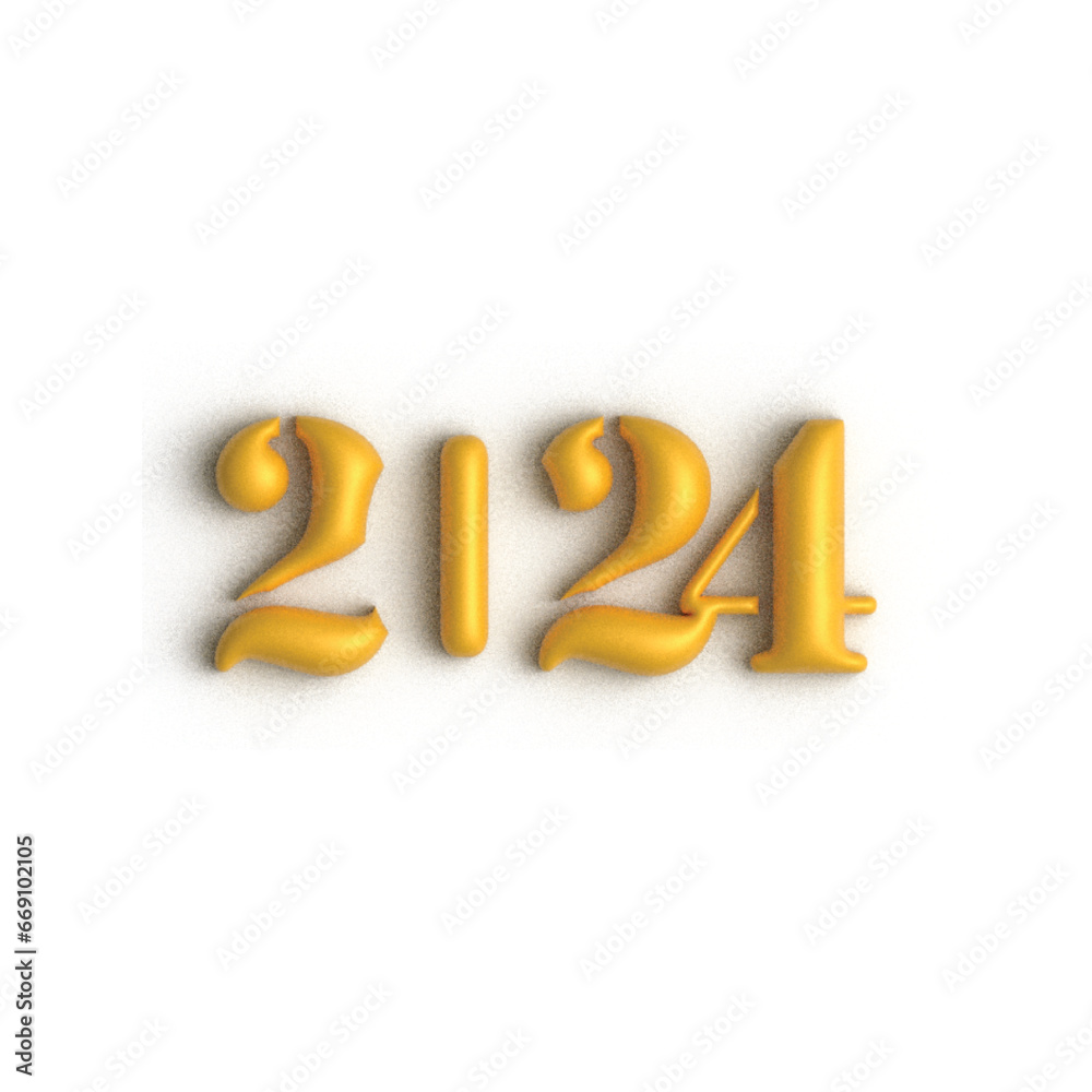 3d unique 2024 new year number concept 3d unique 2024 new year number concept