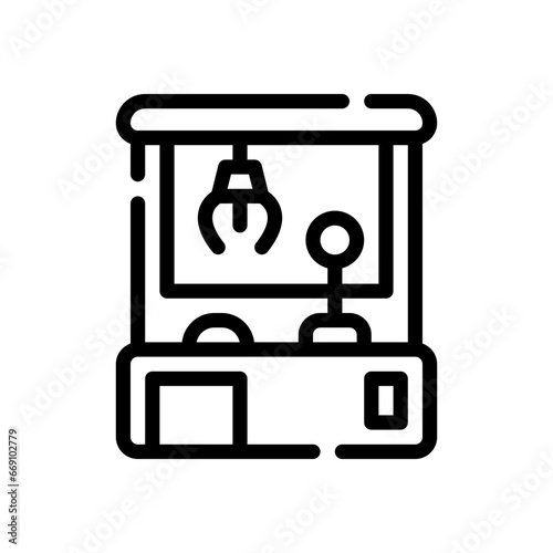 claw machine line icon