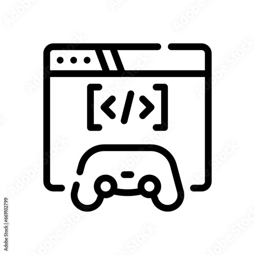game development line icon