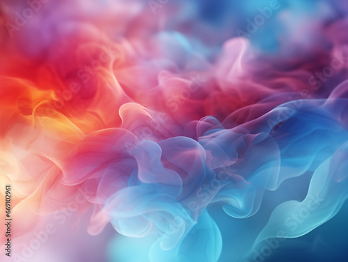 Abstract background with smooth lines in blue, orange and pink colors. Generated by AI