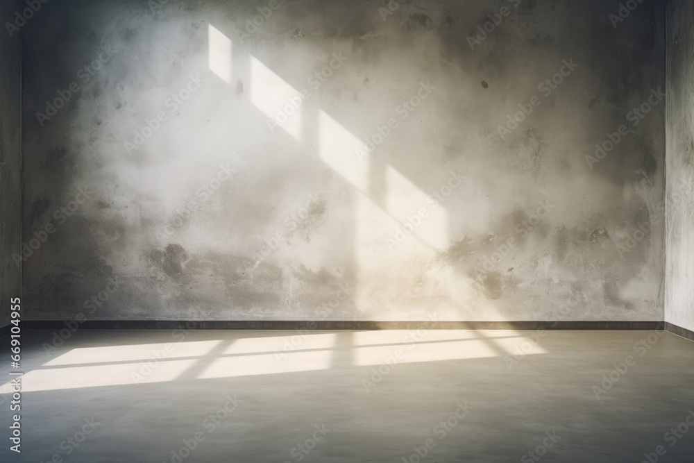 Empty concrete room with window and sunlight Empty concrete room with window and sunlight