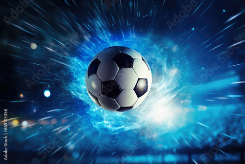 Football in Goal with blure backgrounf © somkanokwan