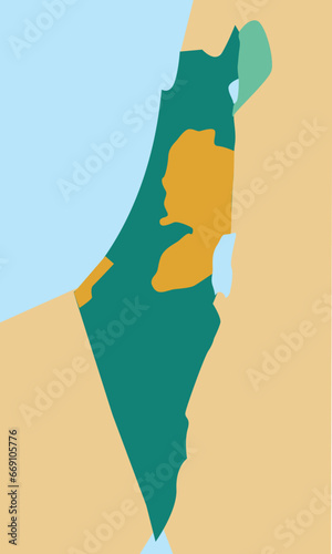 map of israel and palestine, vector