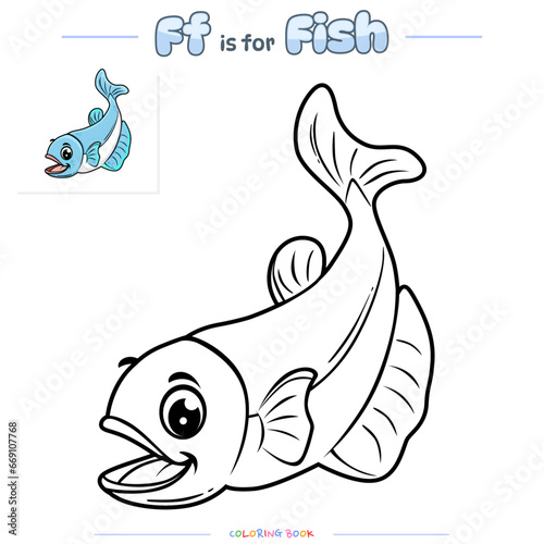 Coloring Page Fish cartoon