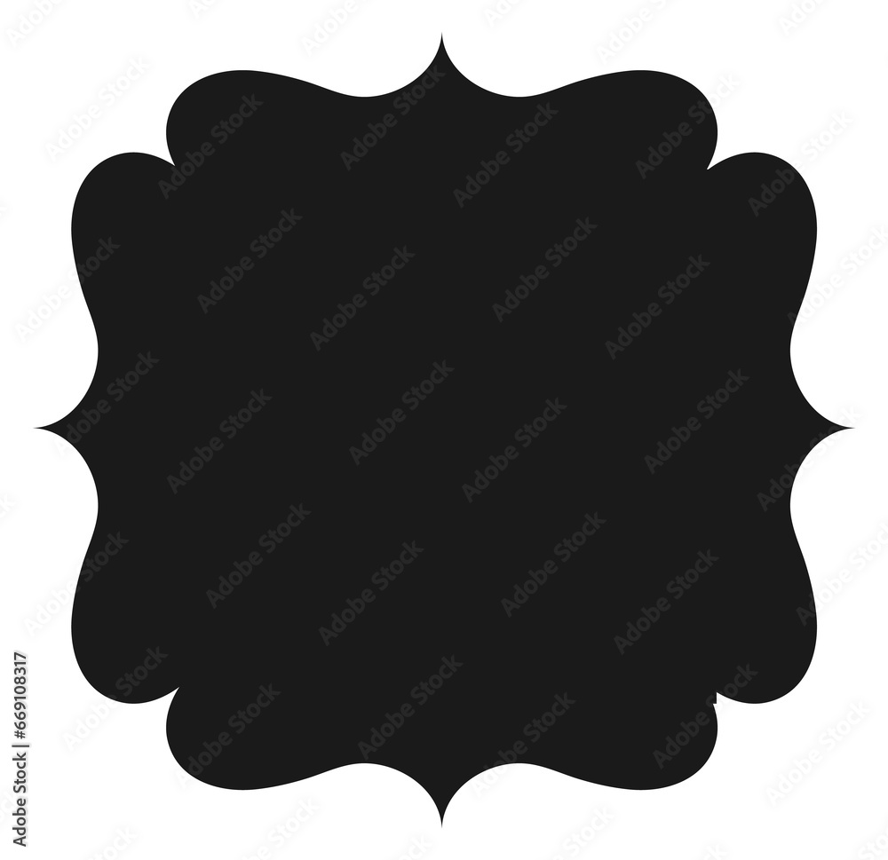 Elegant black shape. Empty label in vintage style