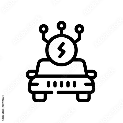 electric vehicle line icon