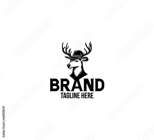 deer vintage logo template vector black and white © AriaMuhammads