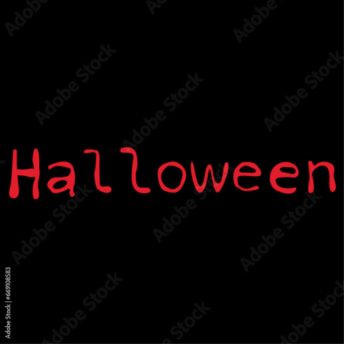 Halloween in black background in handwritting