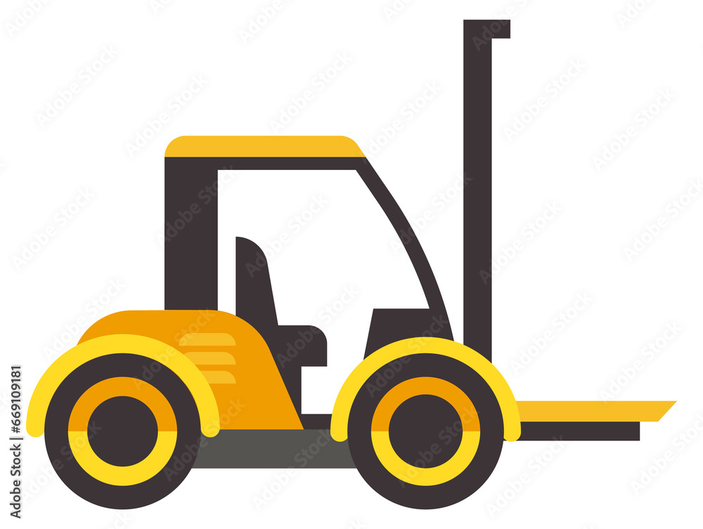 Forklift flat icon. Warehouse transport. Factory vehicle Forklift flat icon. Warehouse transport. Factory vehicle