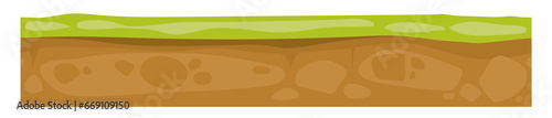 Game ground seamless cartoon land with grass layer