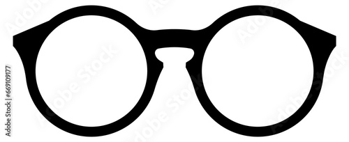 Glasses frame black silhouette. Stylish optic accessory