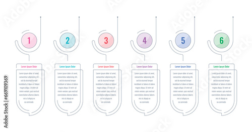 business, magazine, web, internet, annual plan information template. outline infographic template. six steps infographic template
