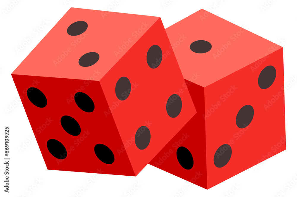 Red dice pair. Luck symbol. Random icon Red dice pair. Luck symbol. Random icon
