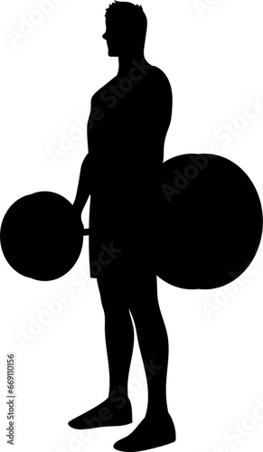 silhouette of a person doing deadlift