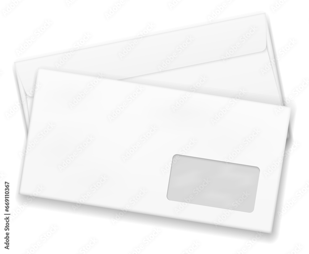 Blank envelope mockup. Realistic white paper mail Blank envelope mockup. Realistic white paper mail