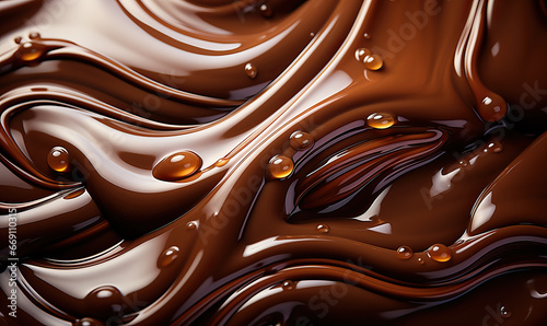 Abstract brown background with an image of liquid chocolate.