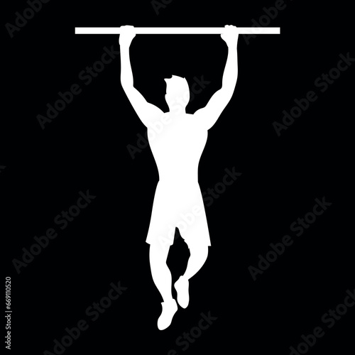 silhouette of a person doing pullups