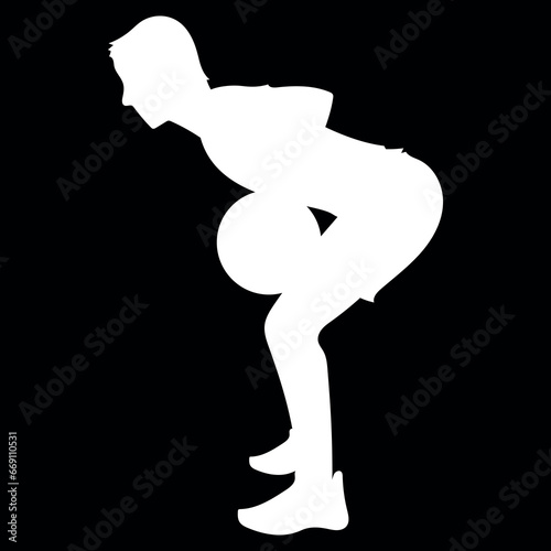 silhouette of a person doing deadlift