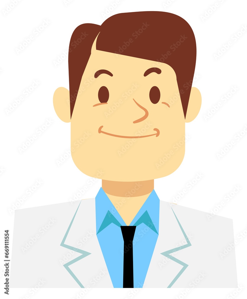 Doctor avatar. Man in lab coat cartoon character