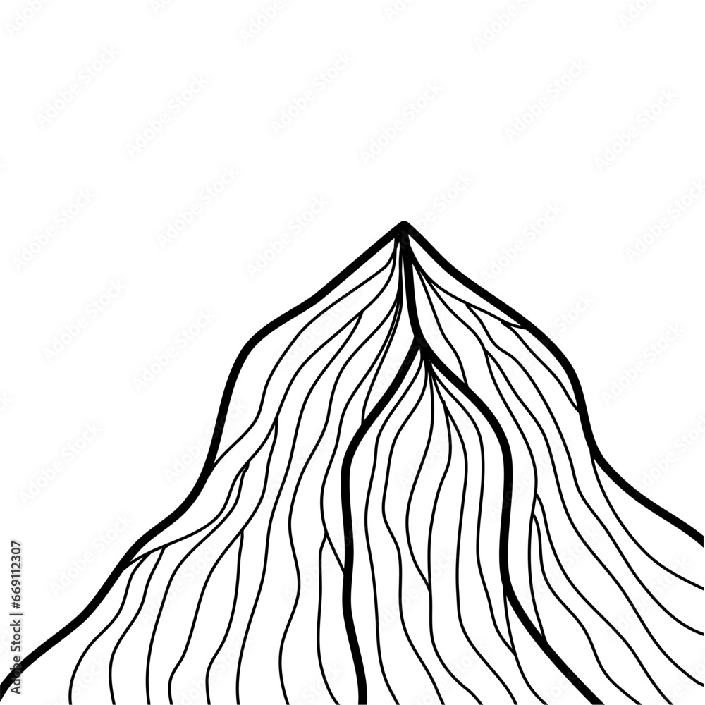 Abstract Black Mountain Line Art Abstract Black Mountain Line Art