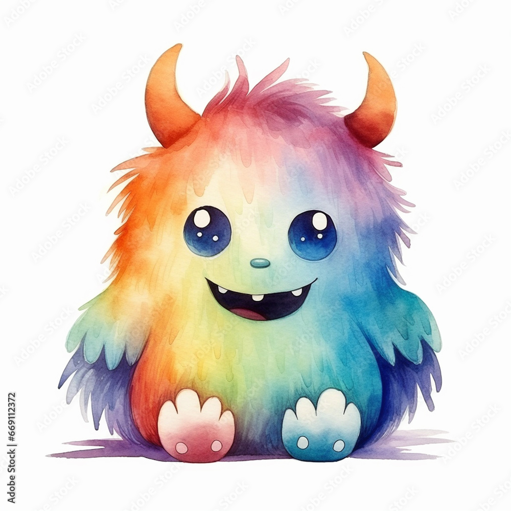 Gentle Watercolor Monster Soothes and Comforts Those in Need