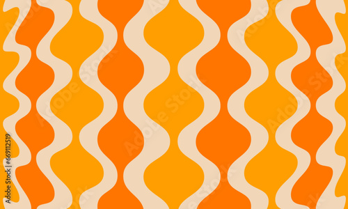 Abstract Colorful Wavy Retro Wallpaper Vector Seamless Pattern