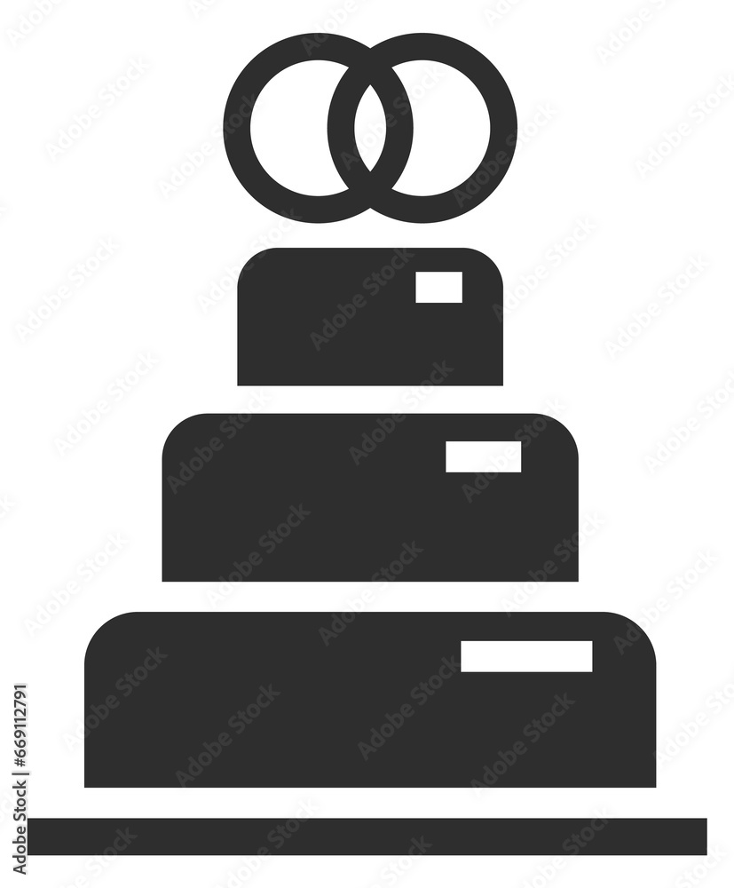 Wedding cake black icon. Sweet holiday dessert Wedding cake black icon. Sweet holiday dessert