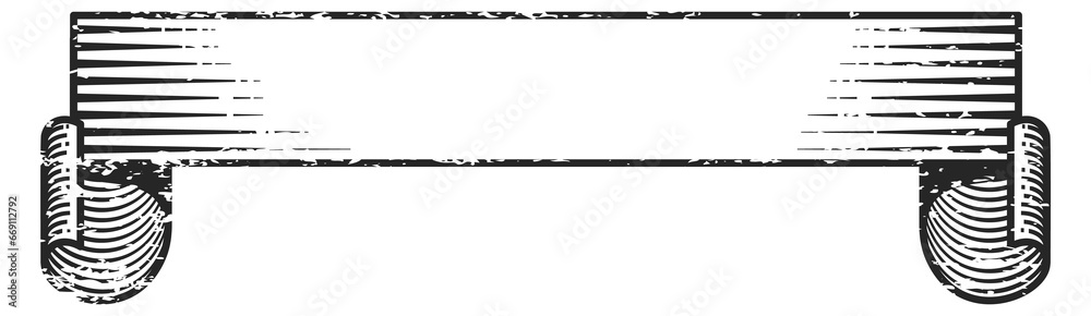 Retro banner ribbon. Empty old label drawing Retro banner ribbon. Empty old label drawing
