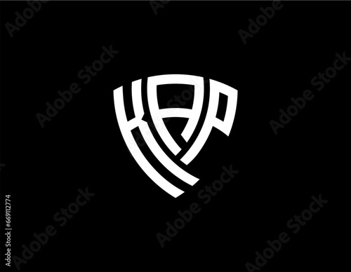 KAP creative letter shield logo design vector icon illustration