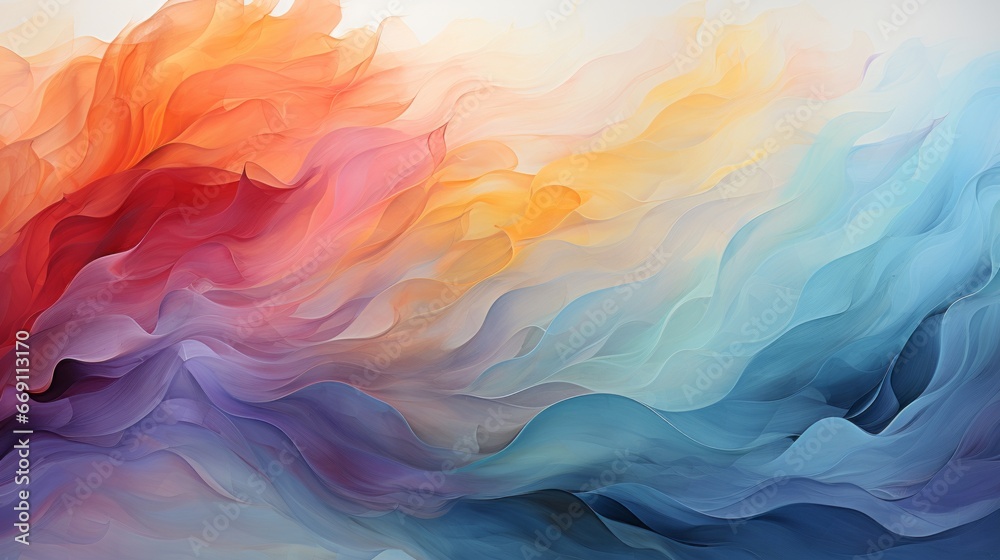 AI Generative. A flicking water color brush on canvas with texture abstract background.