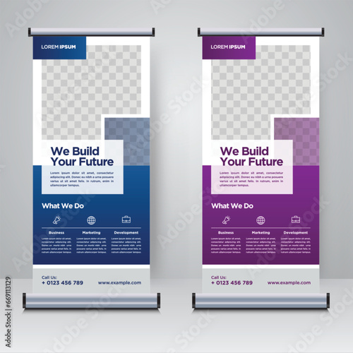 Corporate rollup or X banner design template	