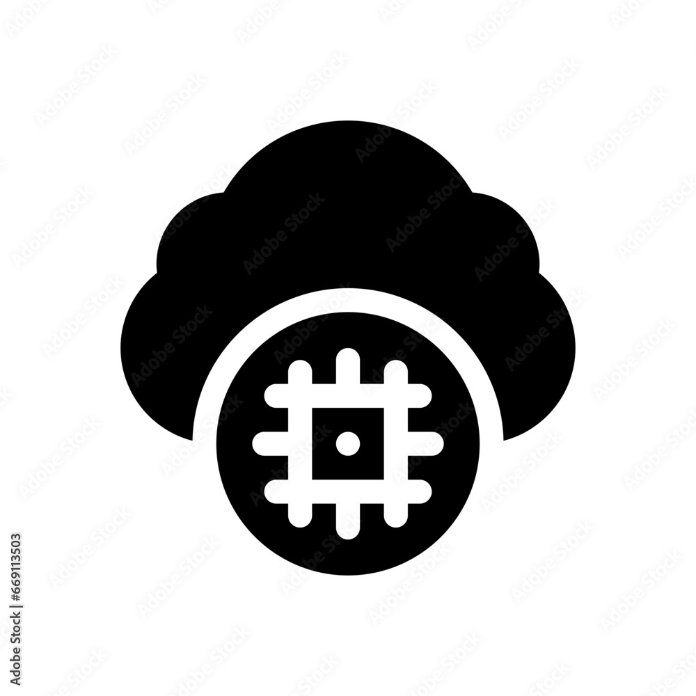 Obraz premium cloud computing glyph icon
