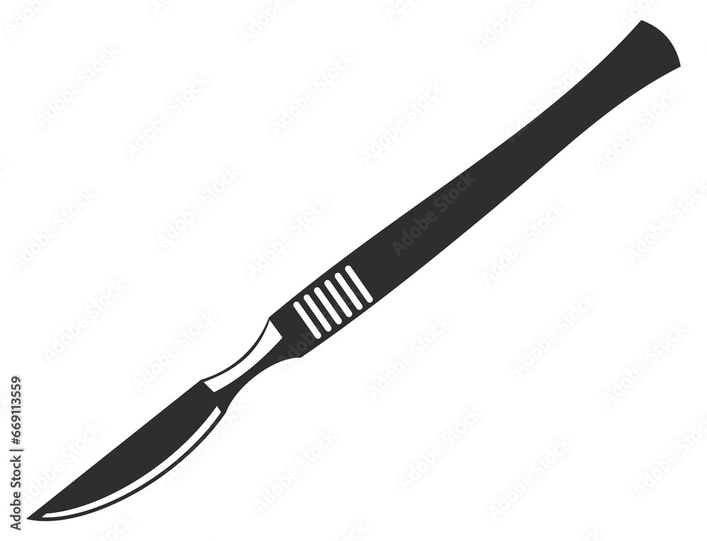 Scalpel black icon. Surgical blade tool symbol Scalpel black icon. Surgical blade tool symbol