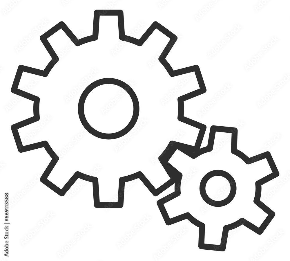 Gears line icon. Proccess symbol. System sign