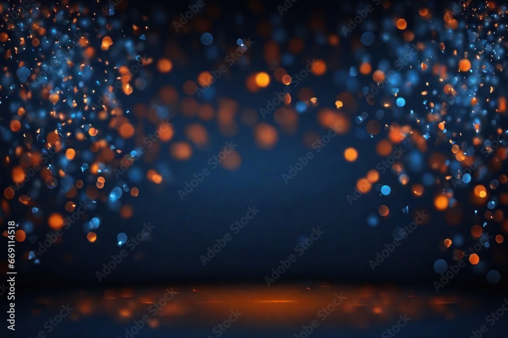 Obraz premium A blue background with orange defocused. ai generative