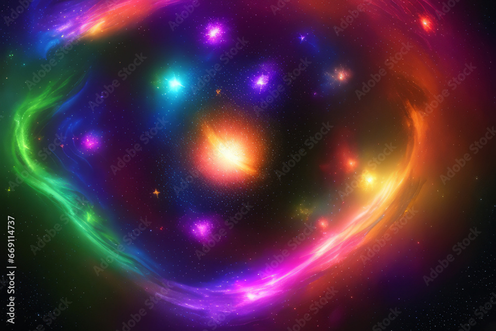 Obraz premium Colorful deep space galaxy cloud. Abstract nebula background. Stary night cosmos, star system, astronomy, black hole. Universe science background