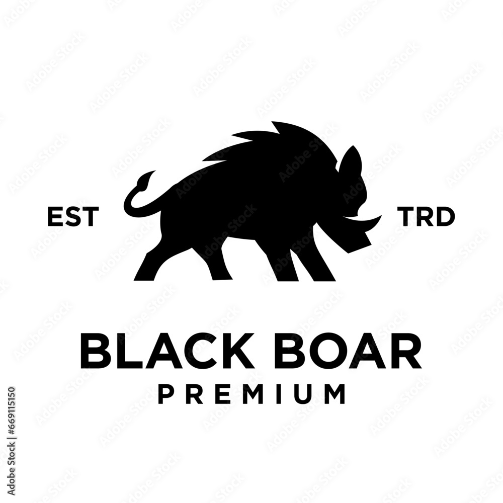 Obraz premium Boar logo icon design illustration