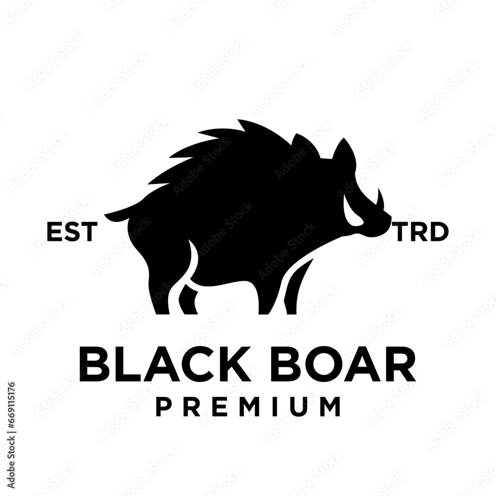 Obraz premium Boar logo icon design illustration