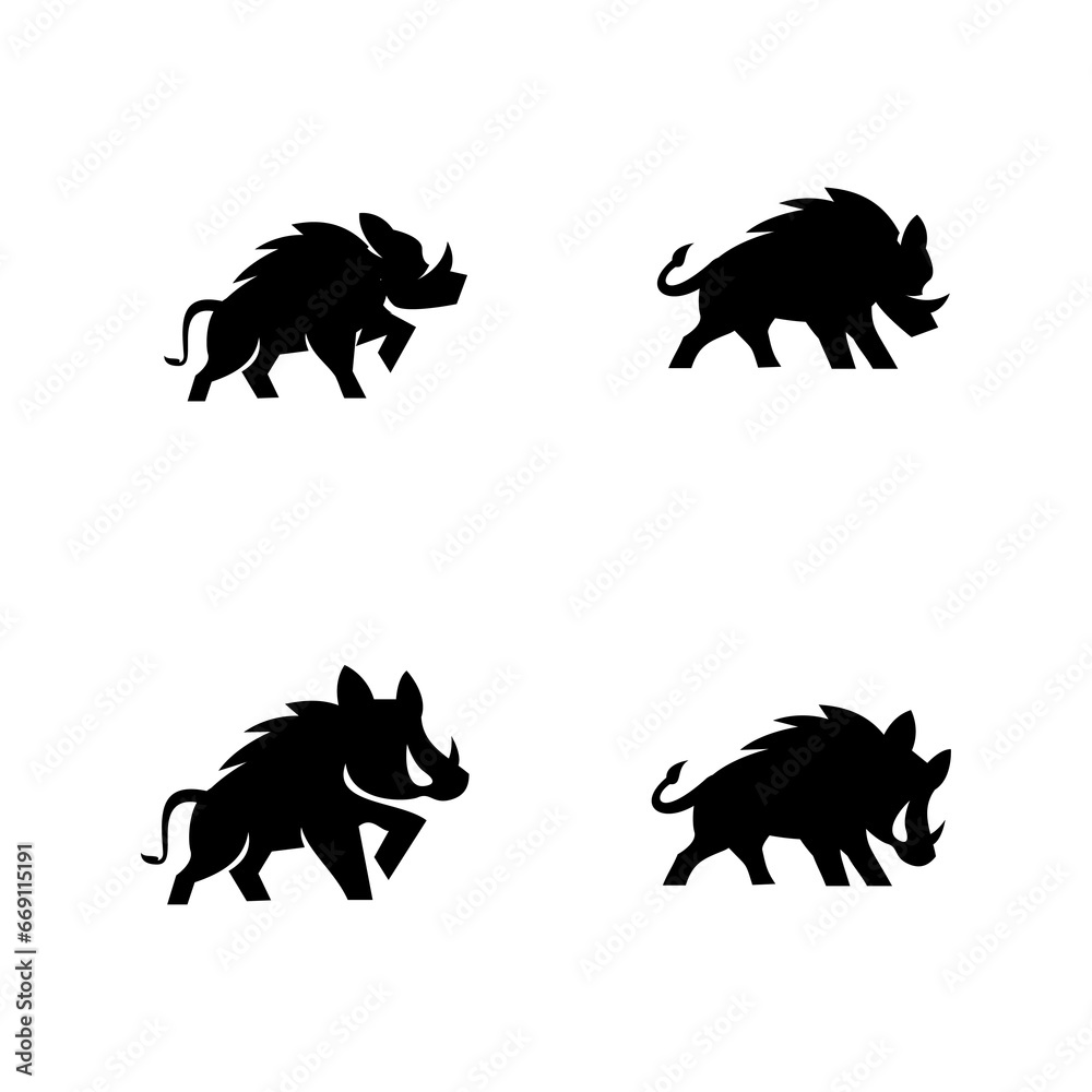 Boar logo icon design illustration