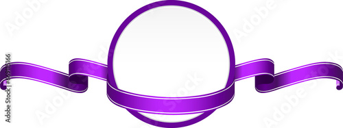 Blank round background with purple ribbon, Vector illustration for your, text, promo and decoration element, space for text advertising design