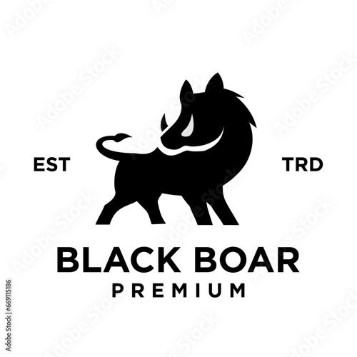 Boar logo icon design illustration