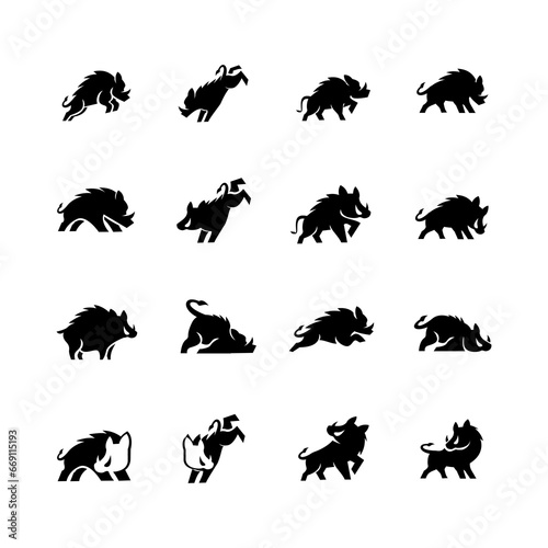 Boar logo icon design illustration