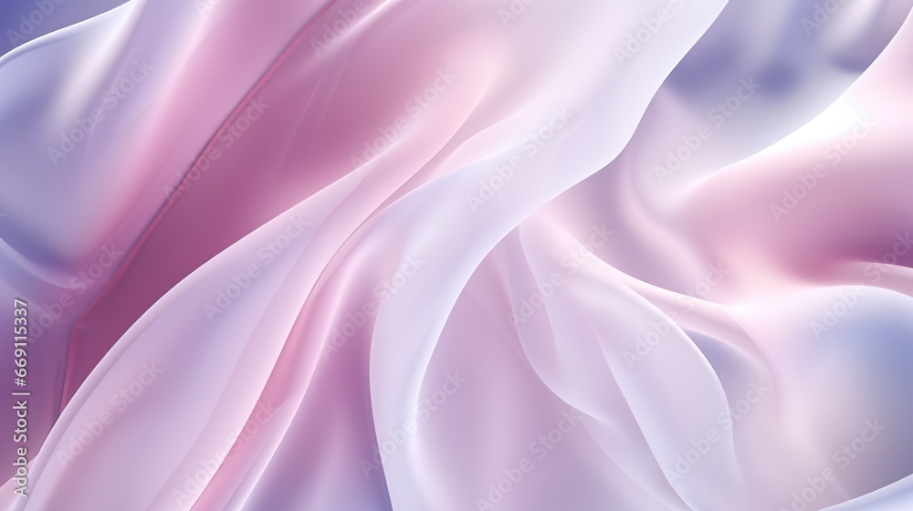 Fototapeta premium Abstract White and Pink Textile Transparent Fabric, soft Light Background for Beauty Products