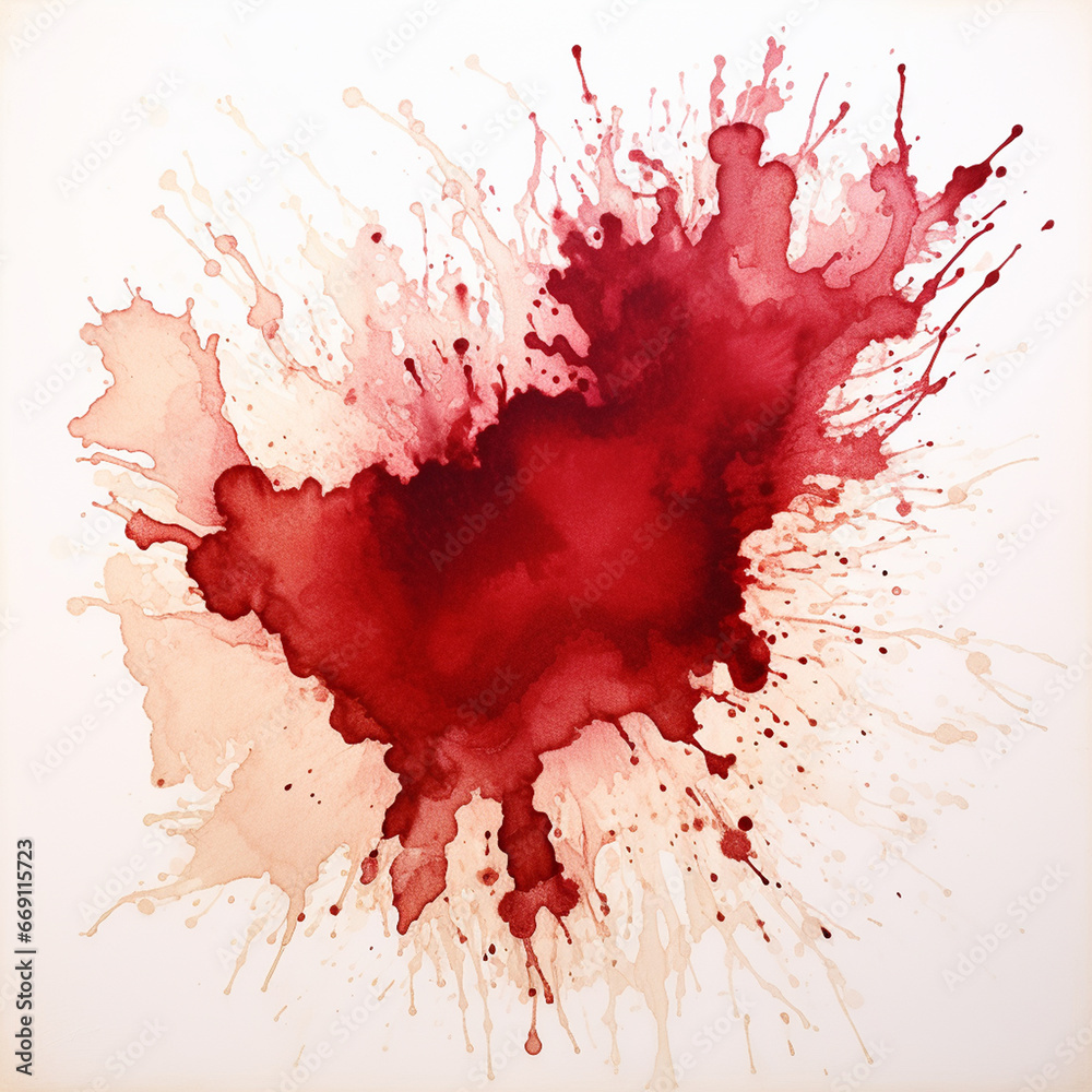 Ink blots and drips of colorful paint on white Ink blots and drips of colorful paint on white