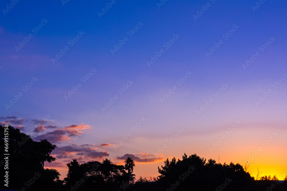 Fototapeta premium The beautiful sunrise time landscape and sky at dawn.