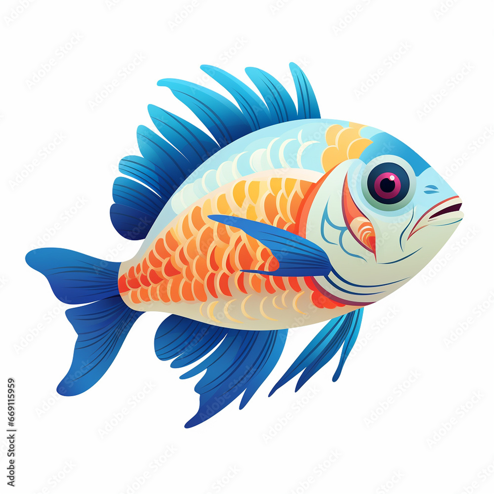 Fish Illustration Oceanic Enchantment
