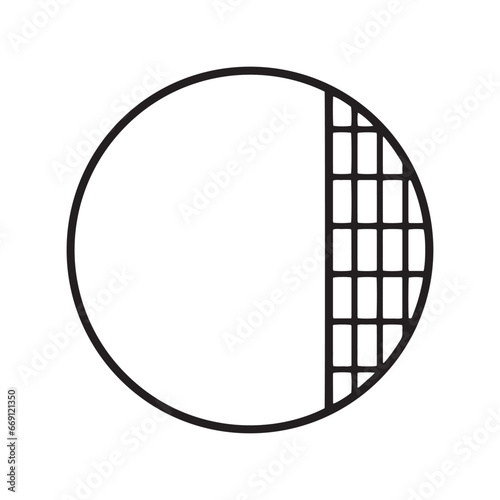 和風飾り窓　丸窓モノクロ