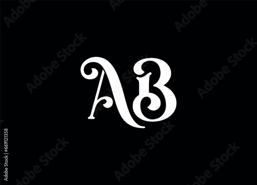 AB letter logo design and monogram ,vector logo design